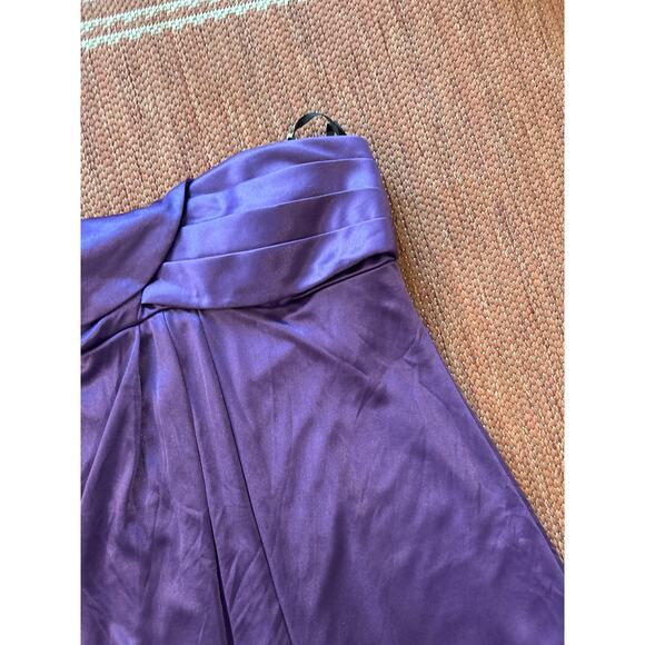 BCX Dark Purple Satiny One-Shoulder MINI Dress Size‎ 9 NWT - Picture 3 of 5